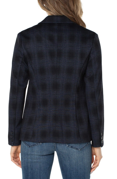 Fitted Blazer in Blue Black Shadow - Madison's Niche 