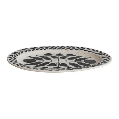 Floral Stoneware Platter - Madison's Niche 