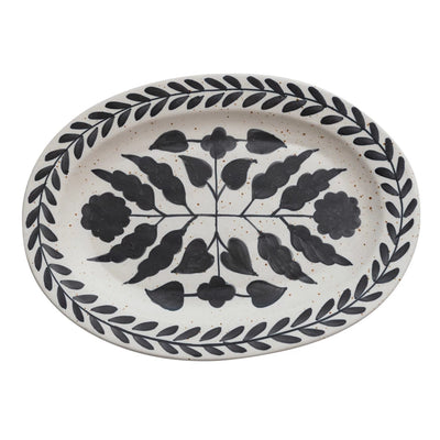 Floral Stoneware Platter - Madison's Niche 
