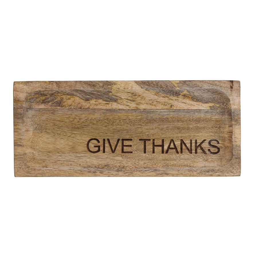 "Give Thanks" Engraved Cheese Board - Madison&