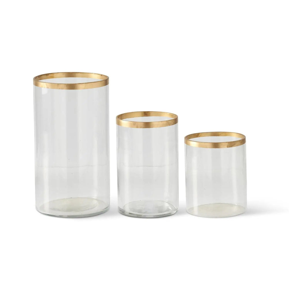 Glass Vase with Gold Rim - Madison&