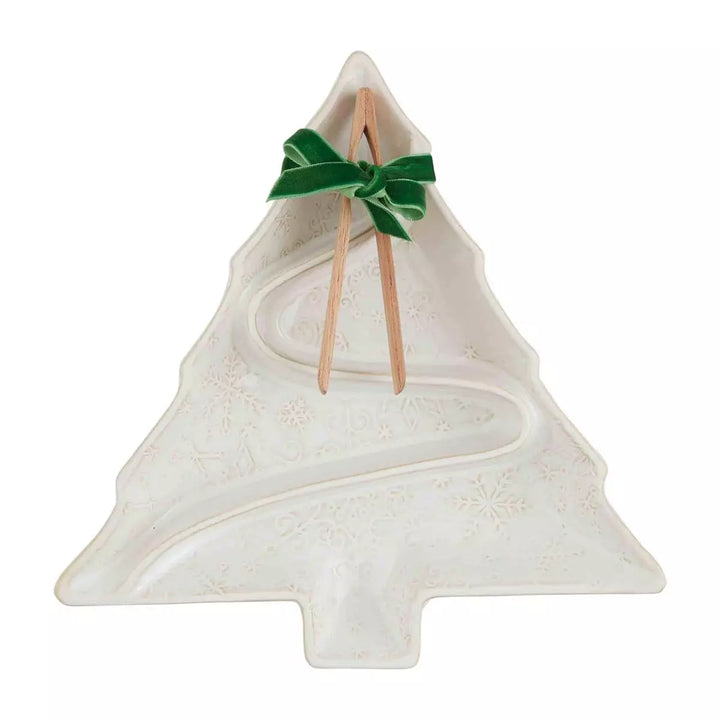 Glazed Stoneware Tree Server Set - Madison's Niche 