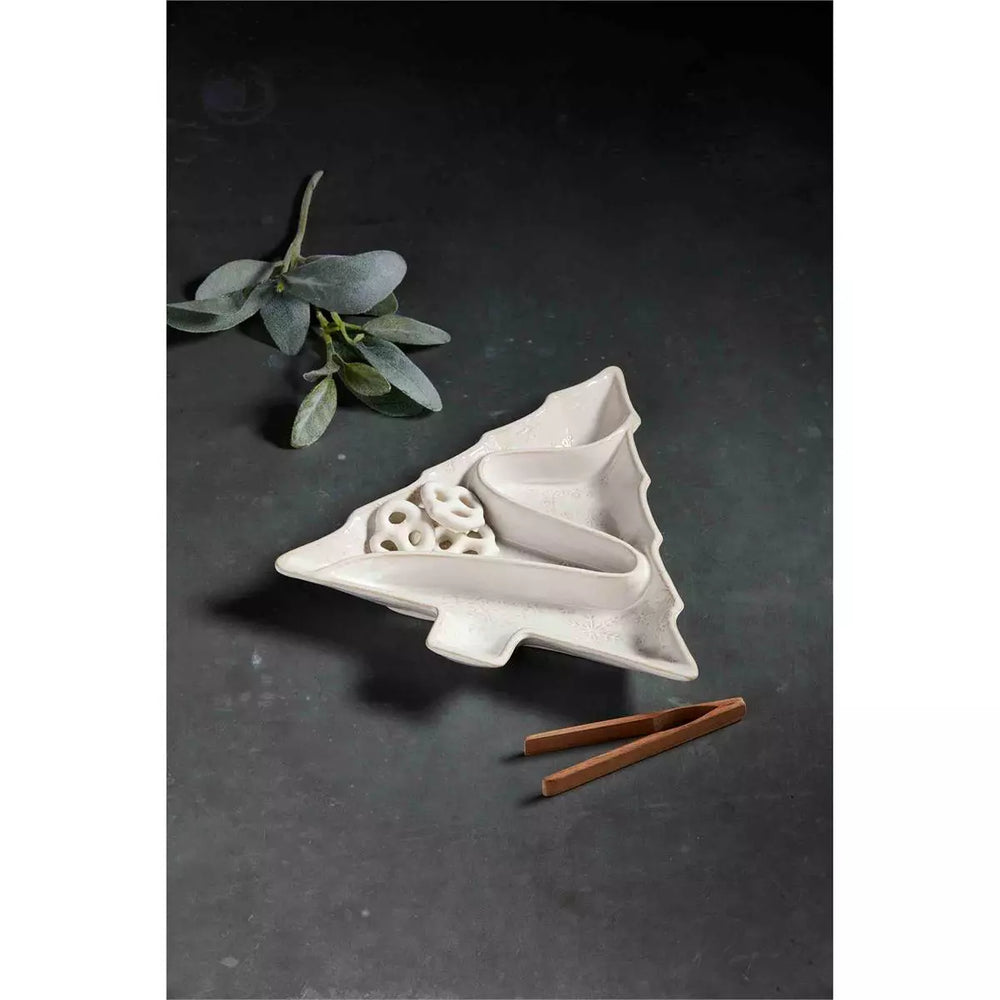 Glazed Stoneware Tree Server Set - Madison's Niche 