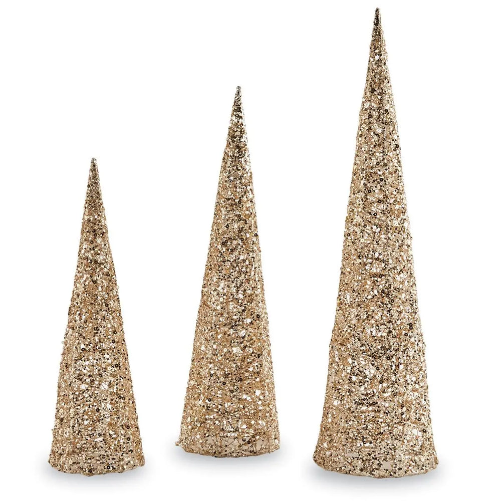 Gold Glitter Cone Tree - Madison's Niche 