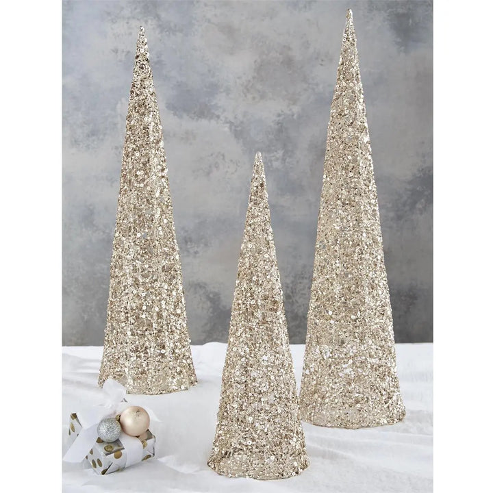 Gold Glitter Cone Tree - Madison's Niche 