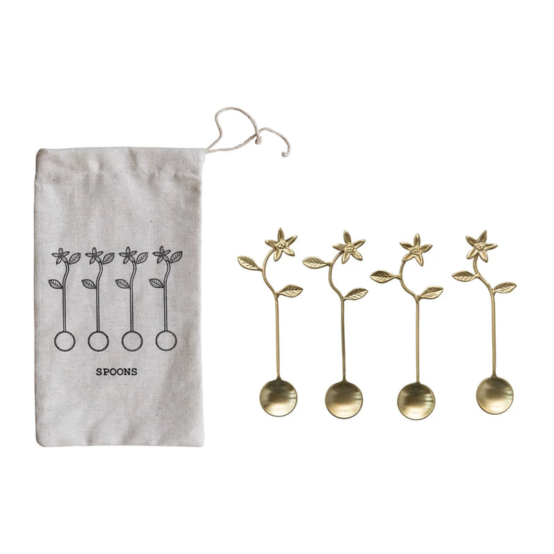 Gold Flower Spoon Set - Madison's Niche 