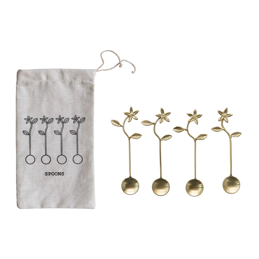 Gold Flower Spoon Set - Madison&