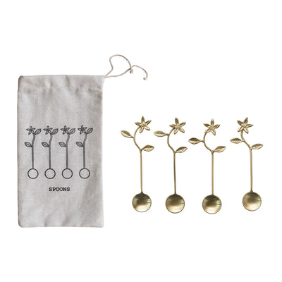 Gold Flower Spoon Set - Madison's Niche 