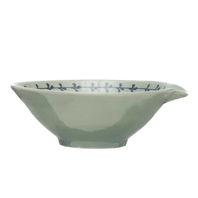 Hand-Painted Stoneware Bowl with Spout - Madison's Niche 