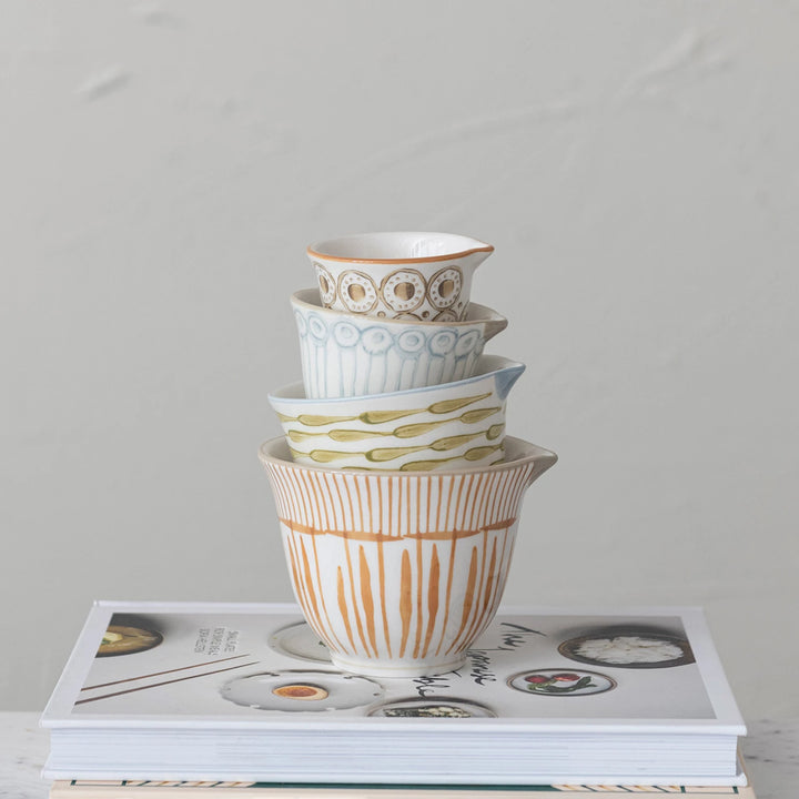 Hand-Painted Stoneware Measuring Cups - Madison's Niche 