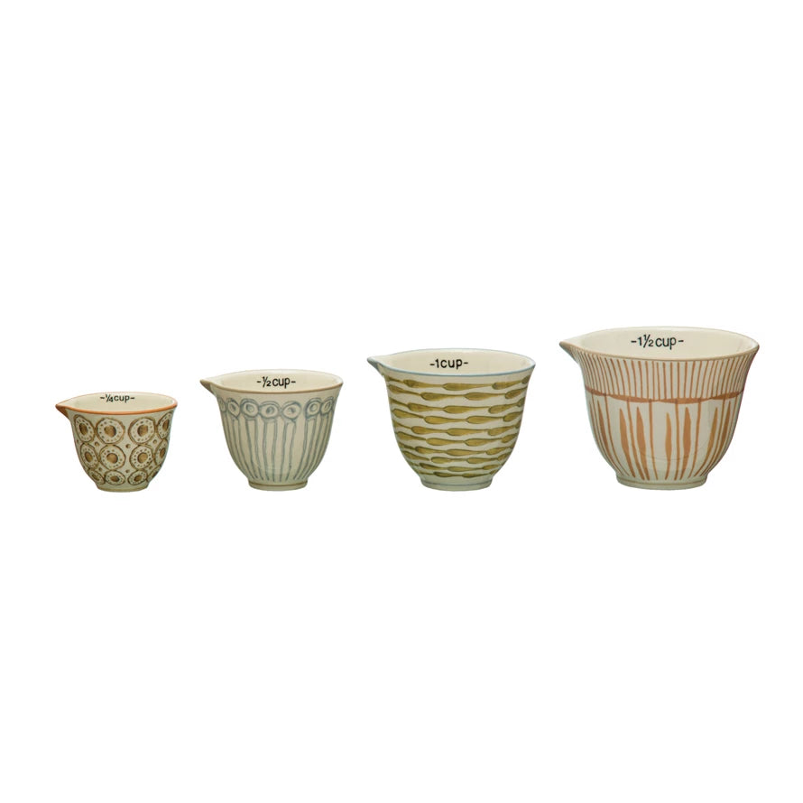 Hand-Painted Stoneware Measuring Cups - Madison&