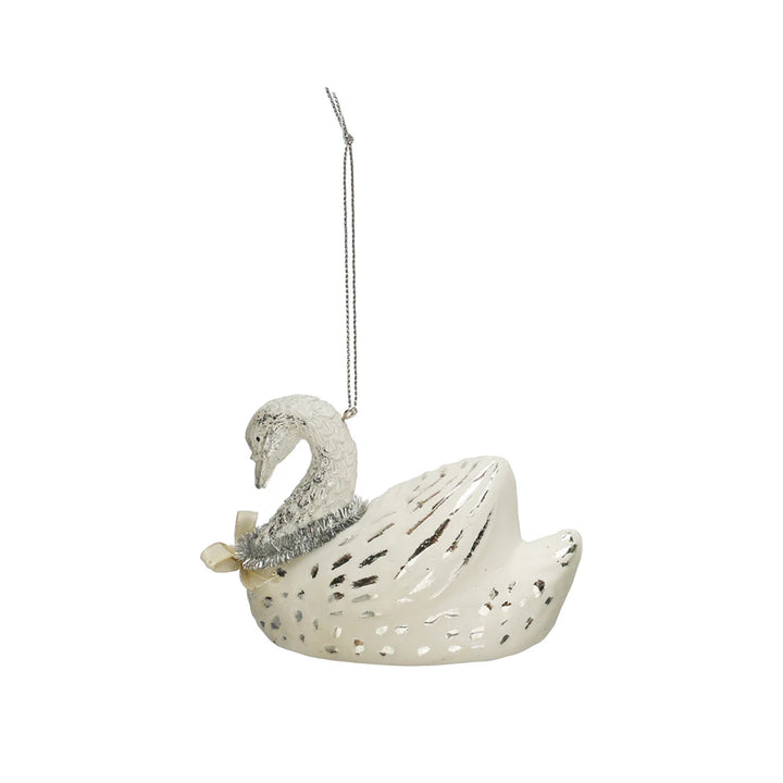 Hand-Painted Swan Glass Ornament - Madison's Niche 