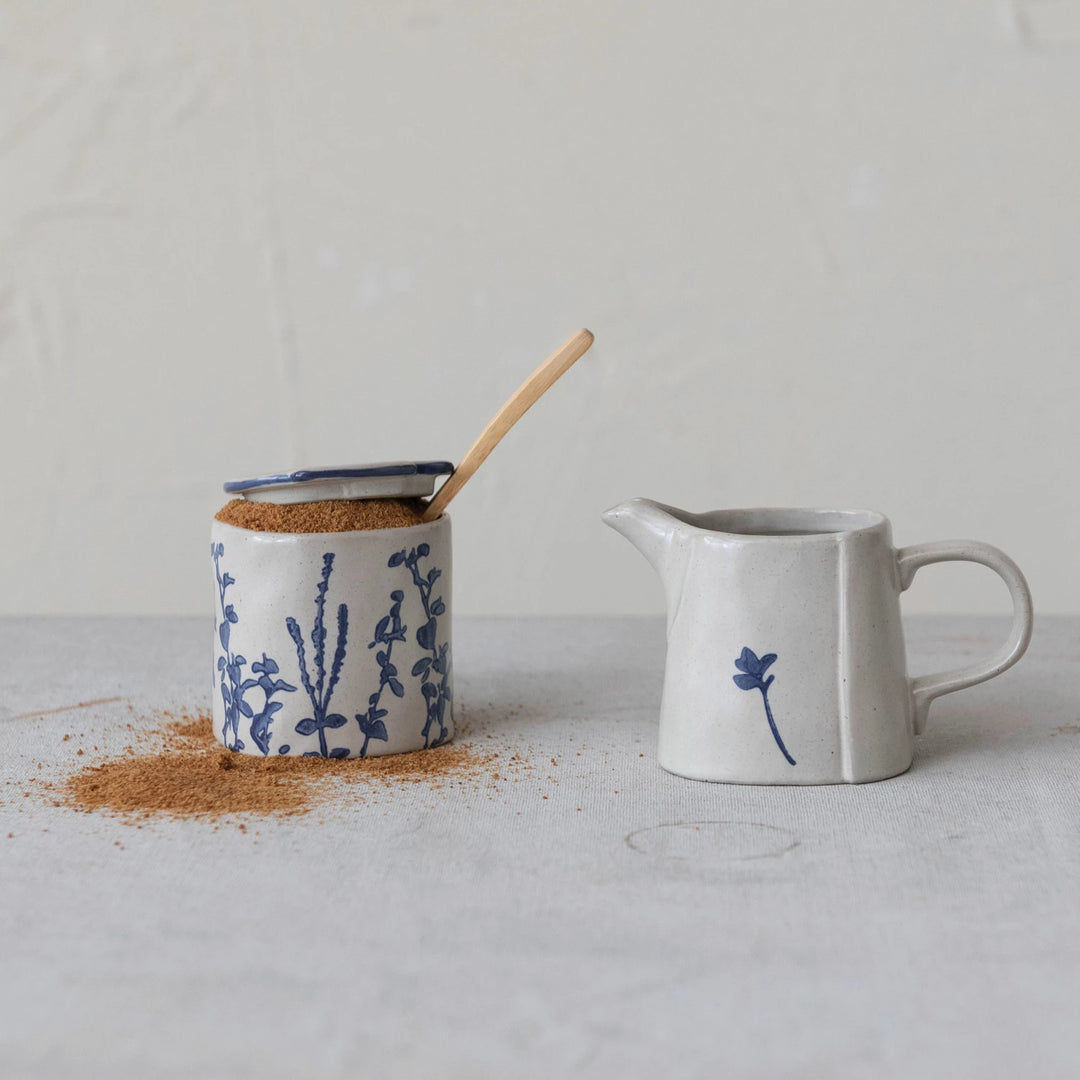 Hand-Stamped Sugar Pot & Creamer - Madison's Niche 