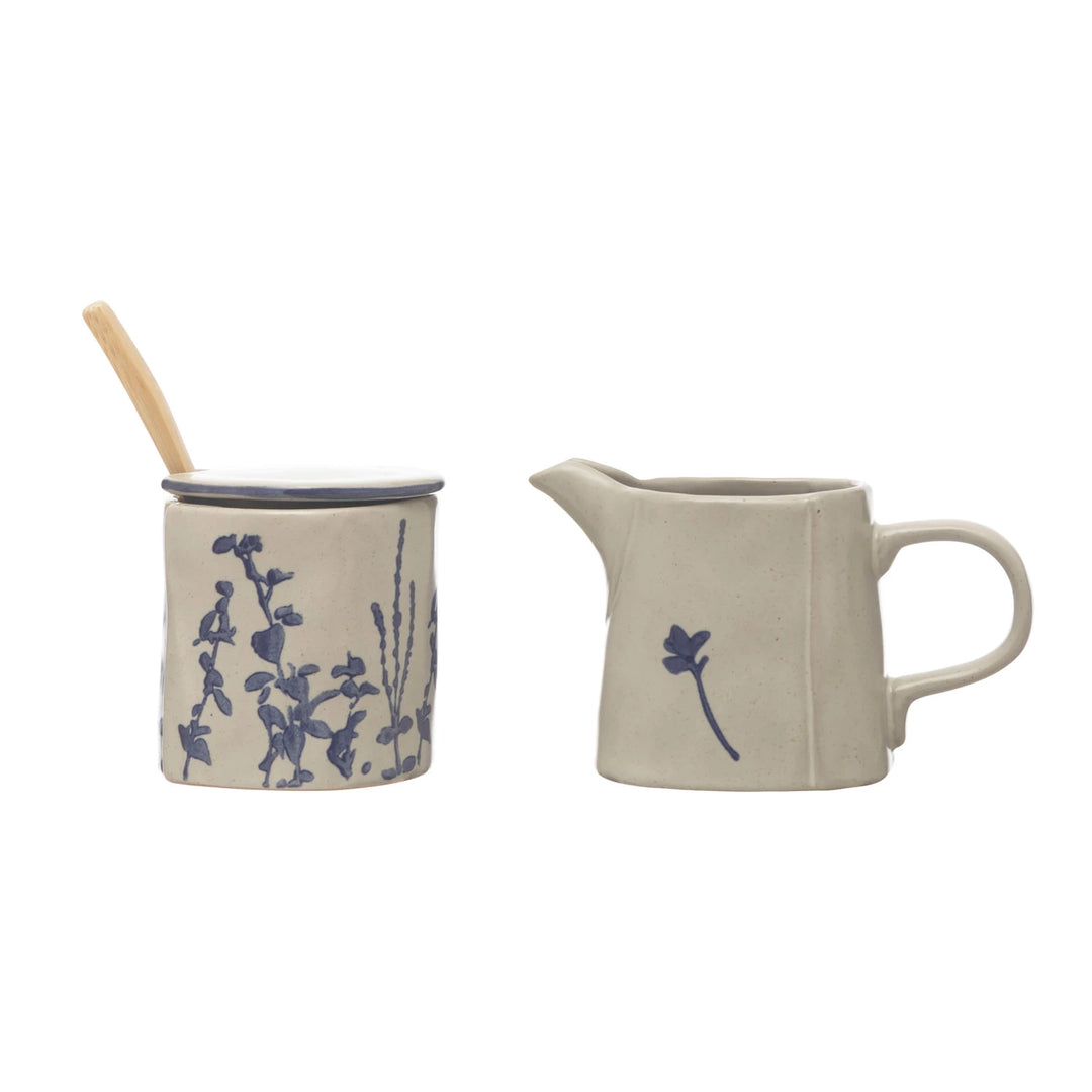 Hand-Stamped Sugar Pot & Creamer - Madison's Niche 