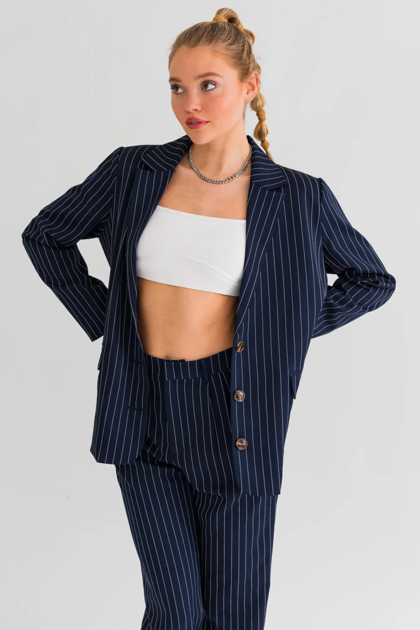 Hannah Oversized Striped Blazer - Madison&