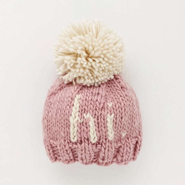 "Hi" Rosy Hand Knit Beanie Madison's Niche 