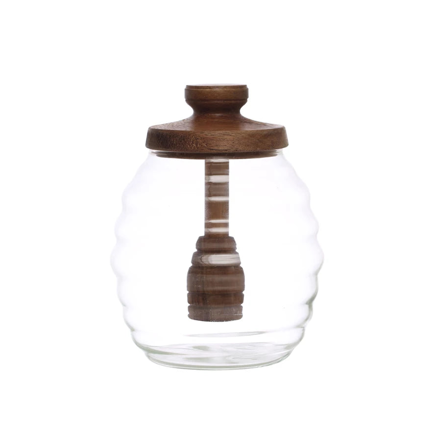 Honey Jar with Wood Lid - Madison's Niche 