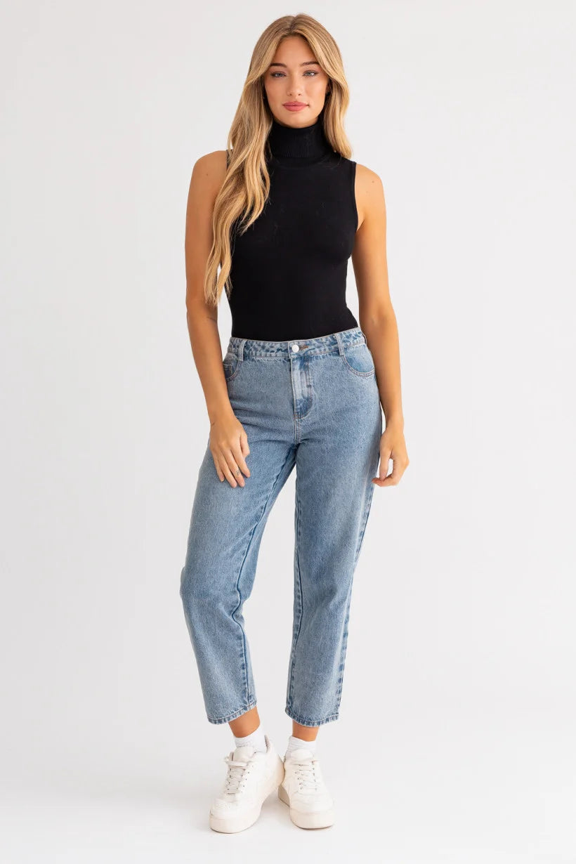 Jenna Mock Neck Bodysuit - Madison's Niche 