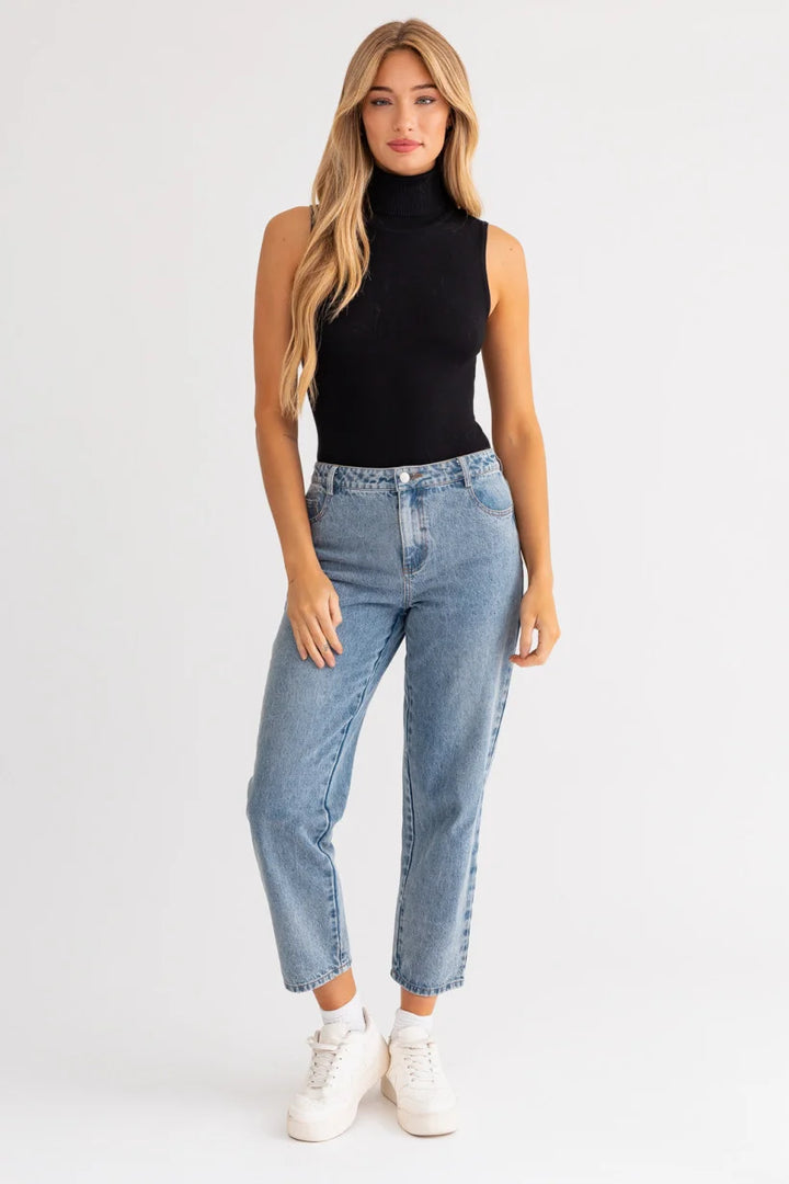 Jenna Mock Neck Bodysuit - Madison's Niche 