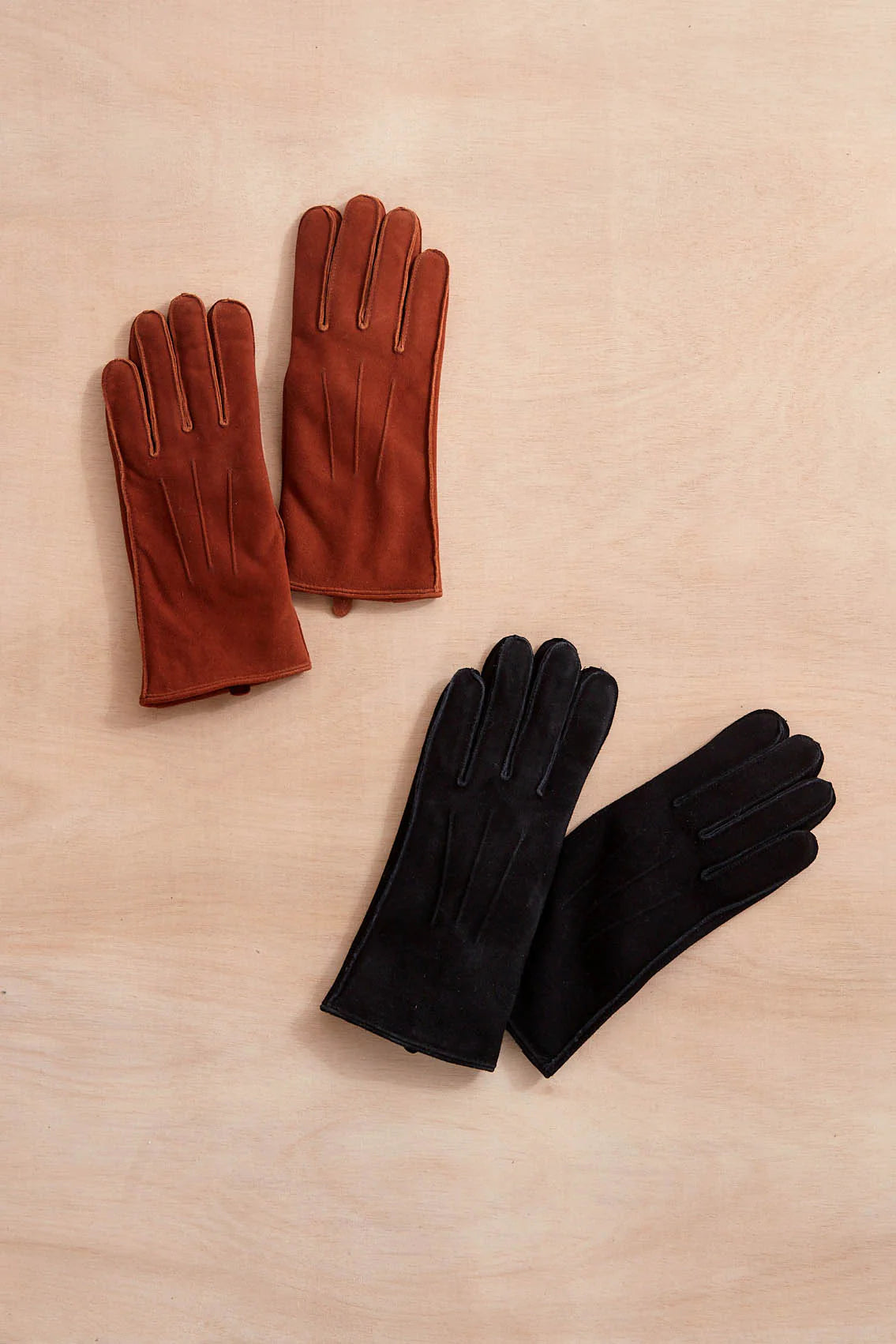 Jojo Shearling Suede Gloves in Camel - Madison's Niche 