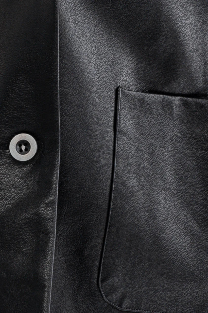 Jules Oversized Faux Leather Jacket - Madison's Niche 