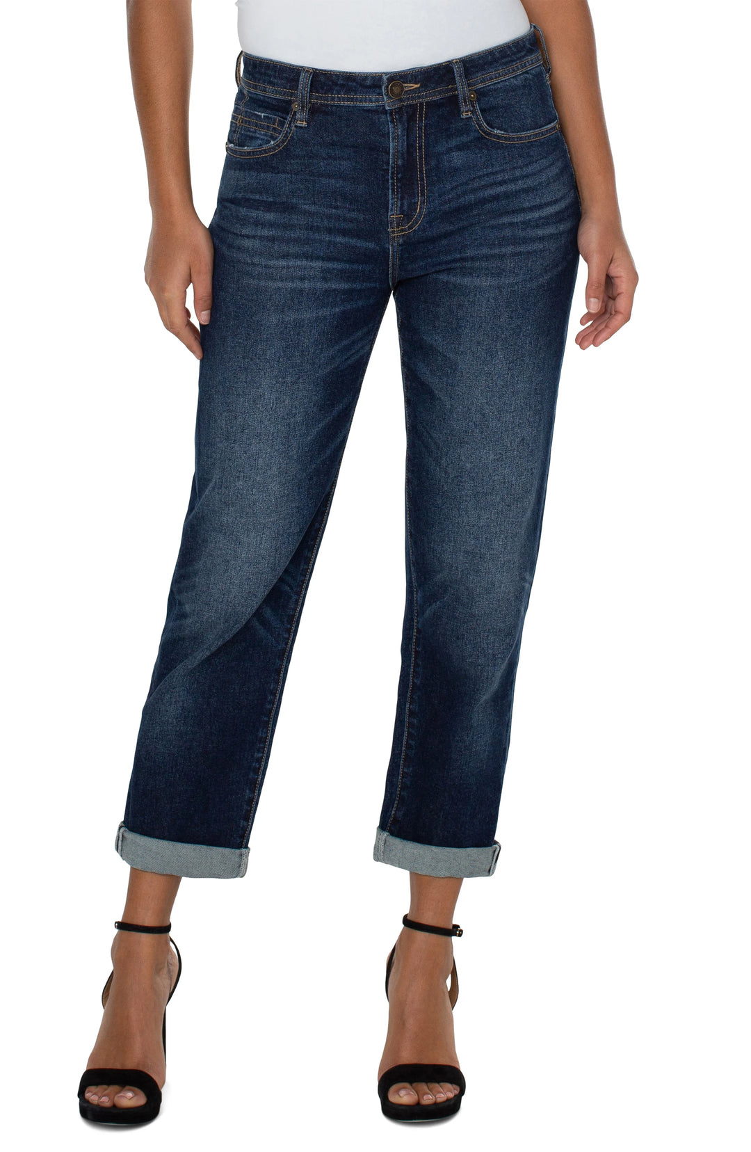 Keeper Boyfriend Roll Cuff Jeans in Fairchild - Madison's Niche 