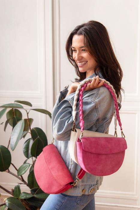 Luna Crescent Crossbody in Fuchsia Madison's Niche 
