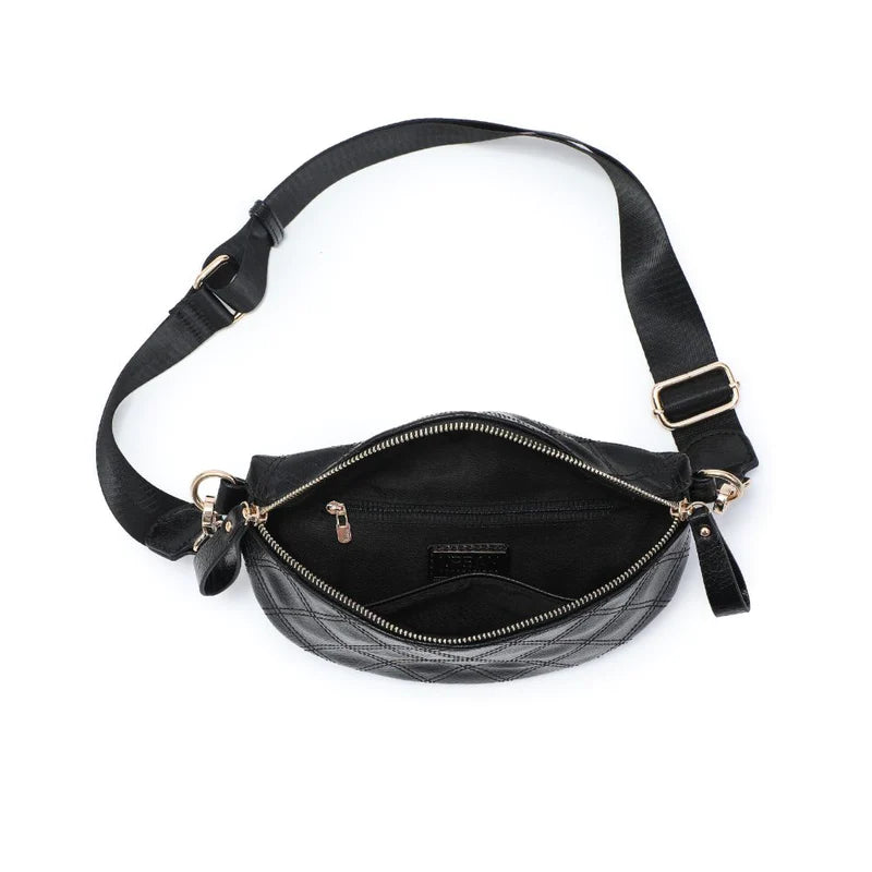 Lachlan Quilted Belt Bag in Black - Madison's Niche 