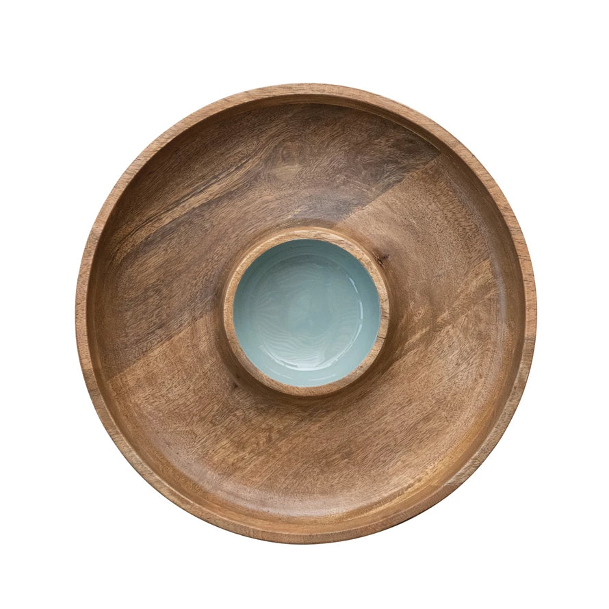 Mango Wood Lazy Susan Server - Madison&