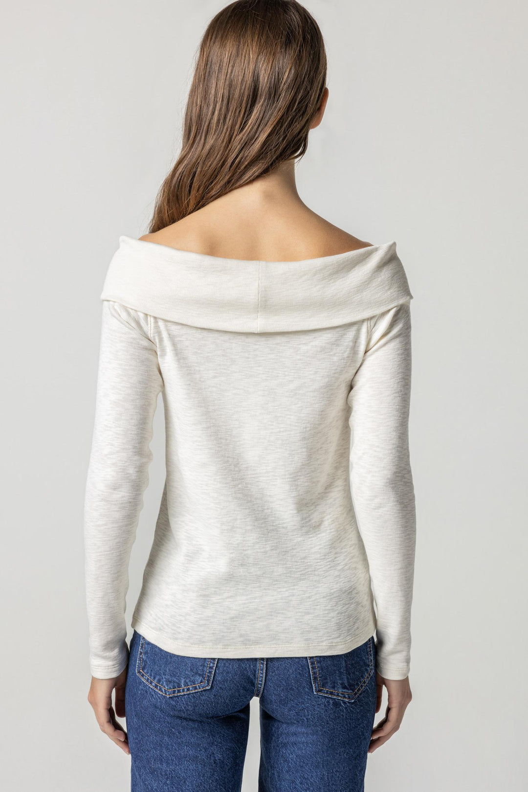 Long Sleeve Off the Shoulder Top in Winter White - Madison's Niche 