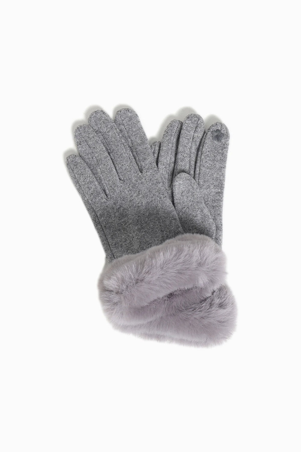 Lori Faux Fur Cuff Gloves in Grey - Madison&
