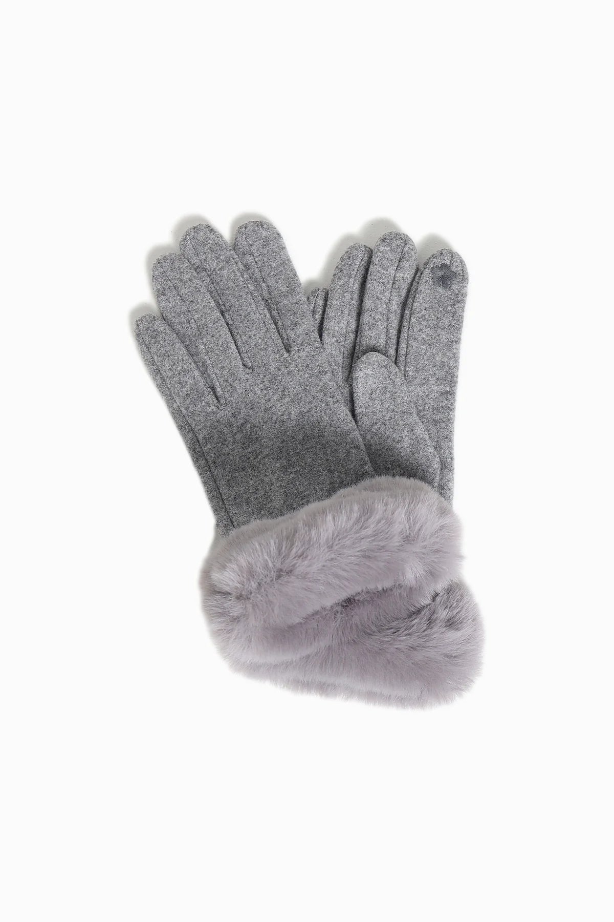 Lori Faux Fur Cuff Gloves in Grey - Madison's Niche 