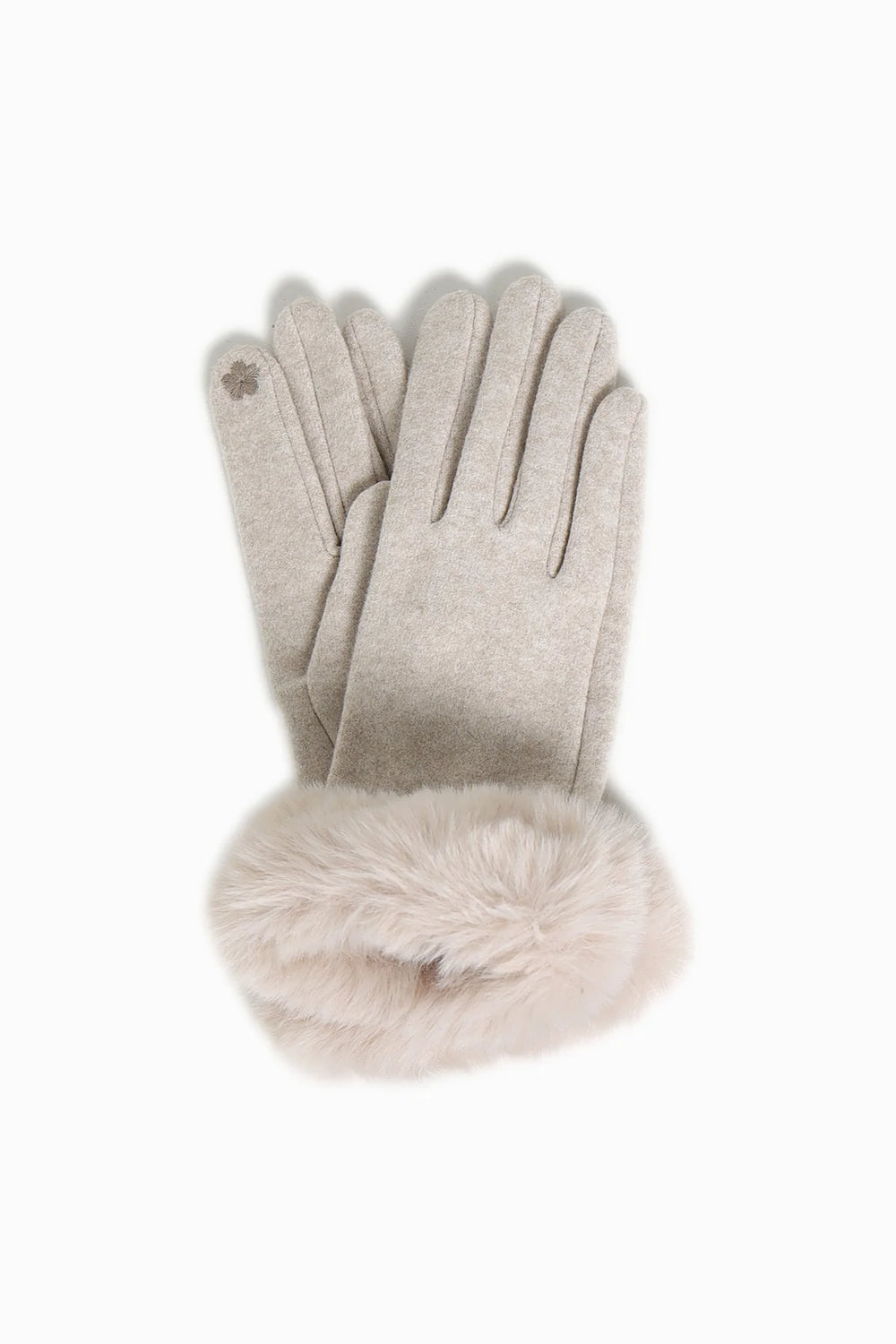 Lori Faux Fur Cuff Gloves in Tan - Madison&