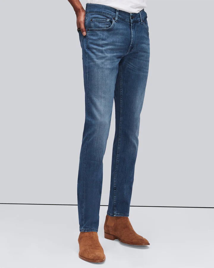 Luxe Performance Plus Slimmy Jeans in Mid Blue - Madison's Niche 