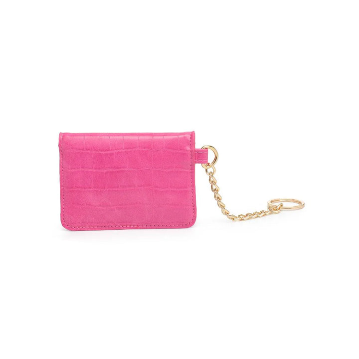 Gia Croco Card Holder in Pink