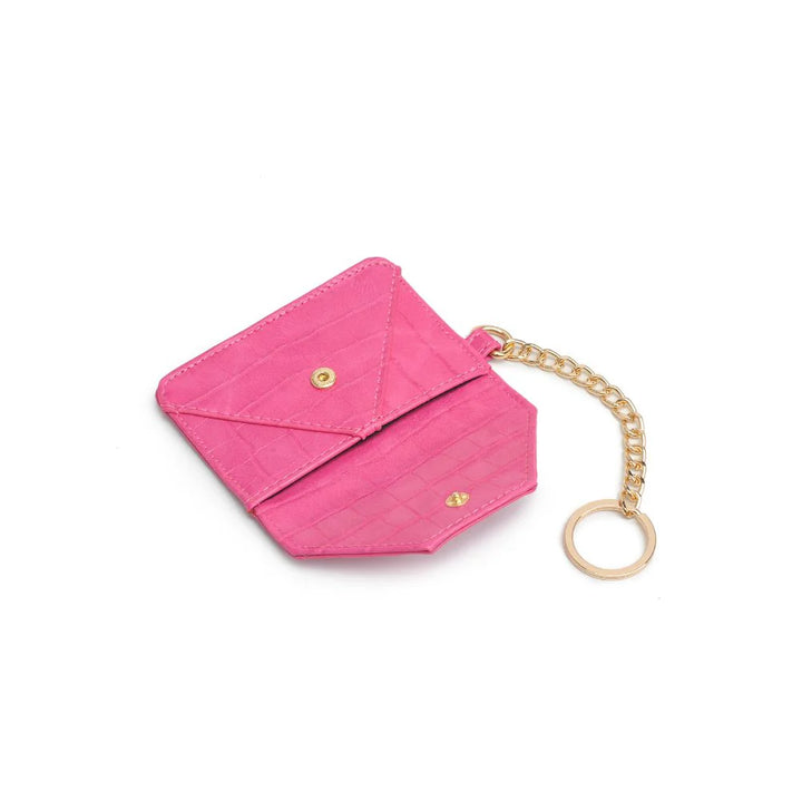 Gia Croco Card Holder in Pink