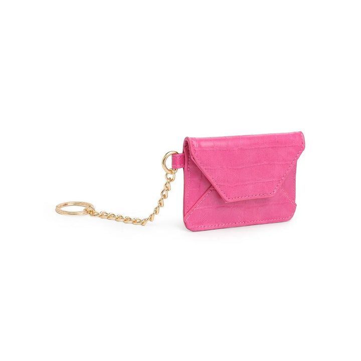 Gia Croco Card Holder in Pink