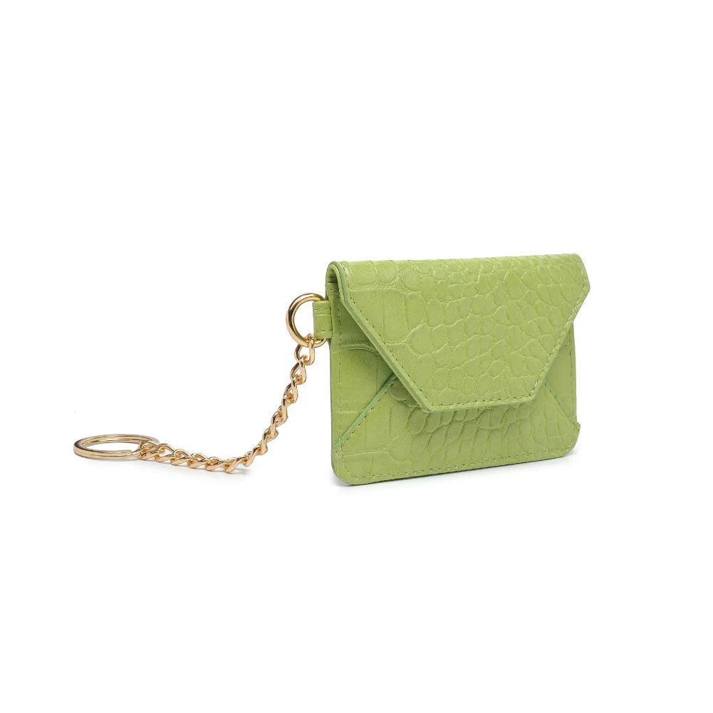 Gia Croco Card Holder in Lime - Madison's Niche 