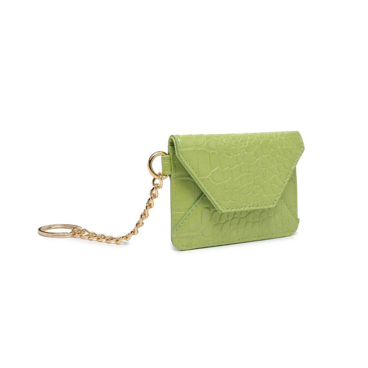 Gia Croco Card Holder in Lime