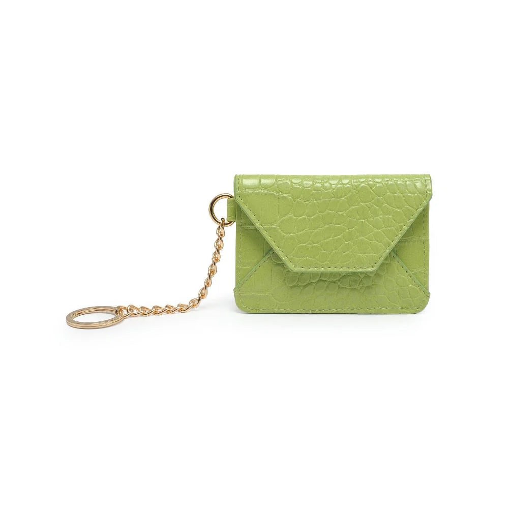 Gia Croco Card Holder in Lime - Madison's Niche 