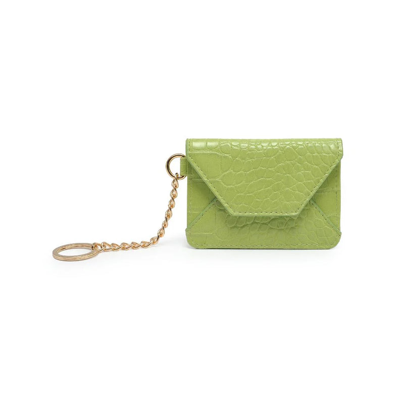 Gia Croco Card Holder in Lime - Madison's Niche 