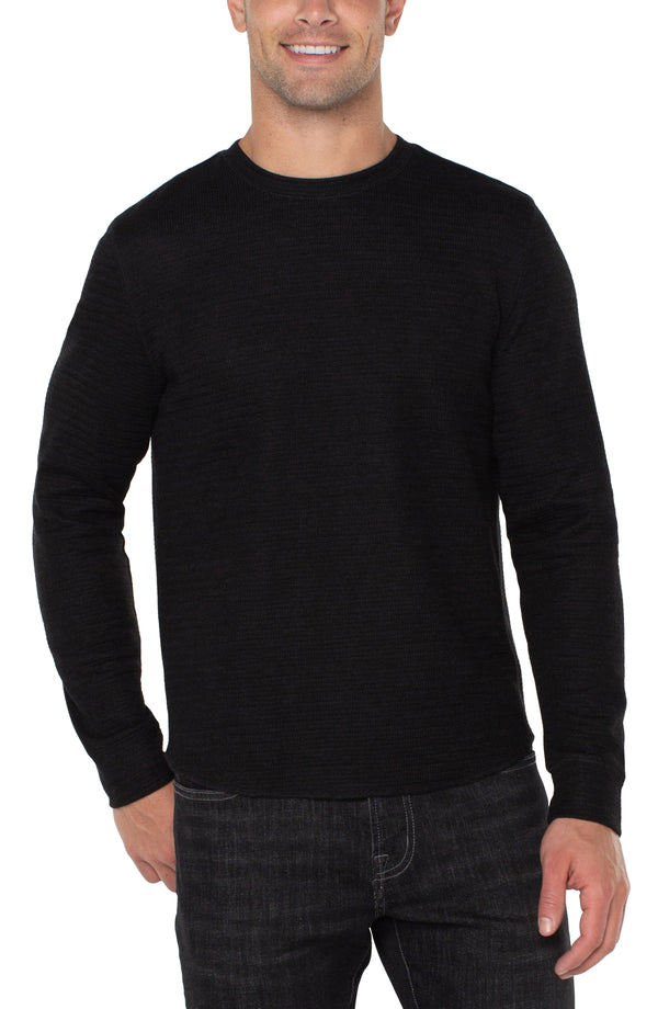 Long Sleeve Crew Neck in Black Madison's Niche 