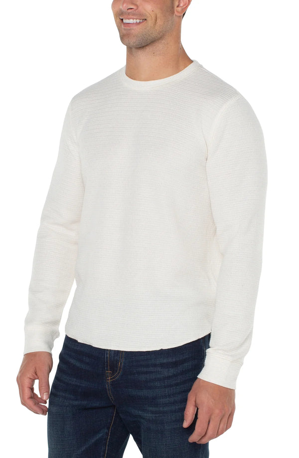 Men's Long Sleeve Crew Neck in Cream Madison's Niche 
