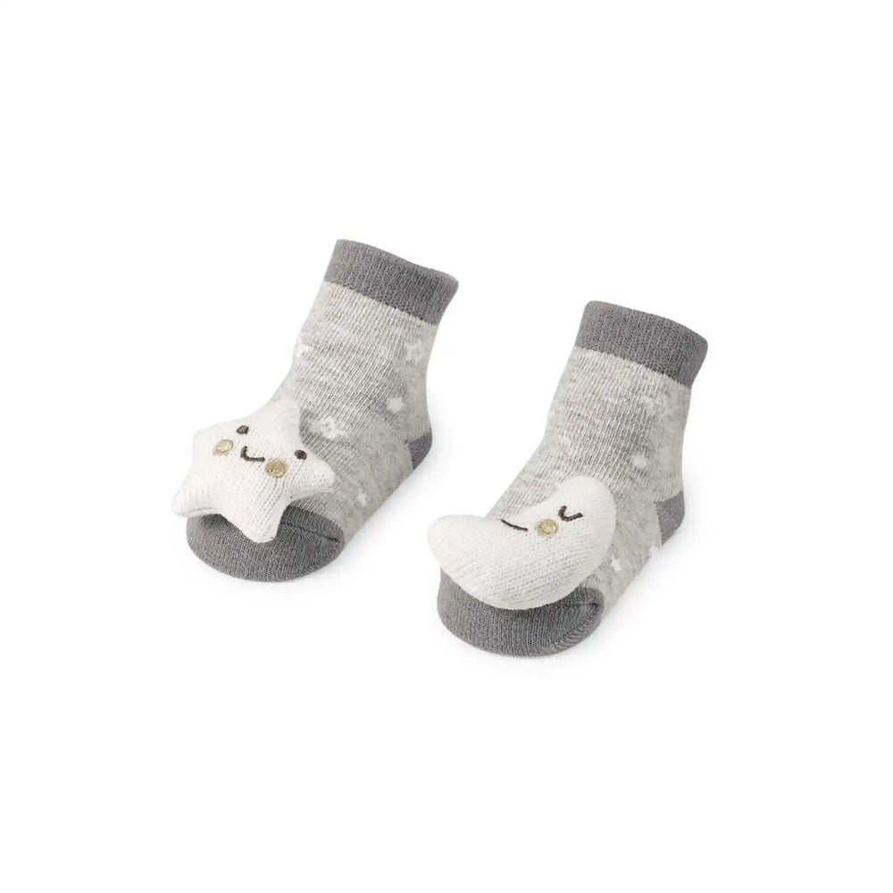 Moon & Star Rattle Toe Socks - Madison&