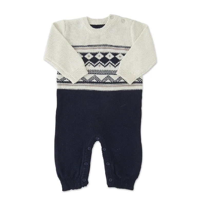 Navy & Tan One-Piece - Madison&
