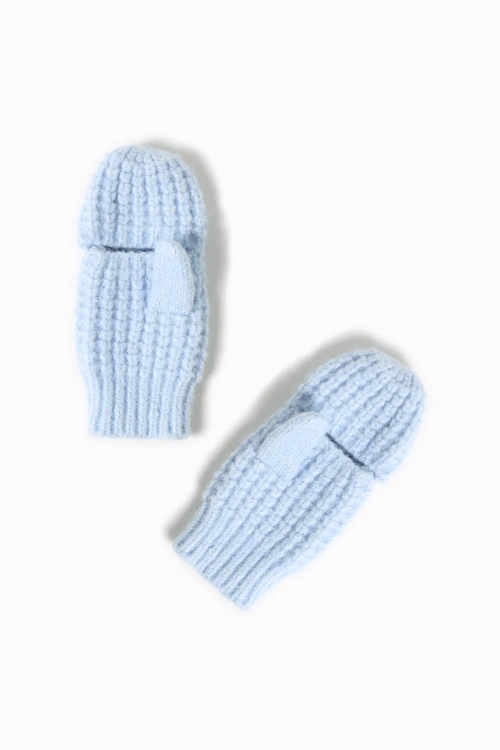 Nina Waffle Flip Mittens in Baby Blue - Madison's Niche 