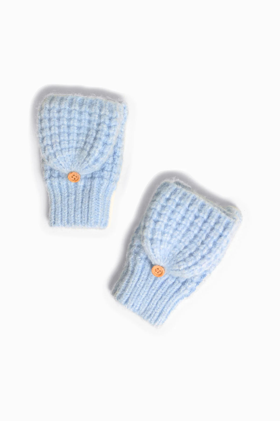 Nina Waffle Flip Mittens in Baby Blue - Madison's Niche 