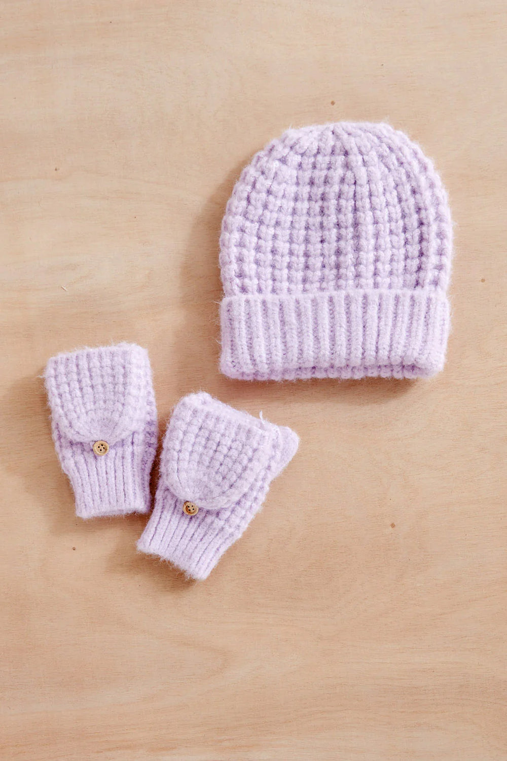 Dana Waffle Beanie in Lavender - Madison's Niche 