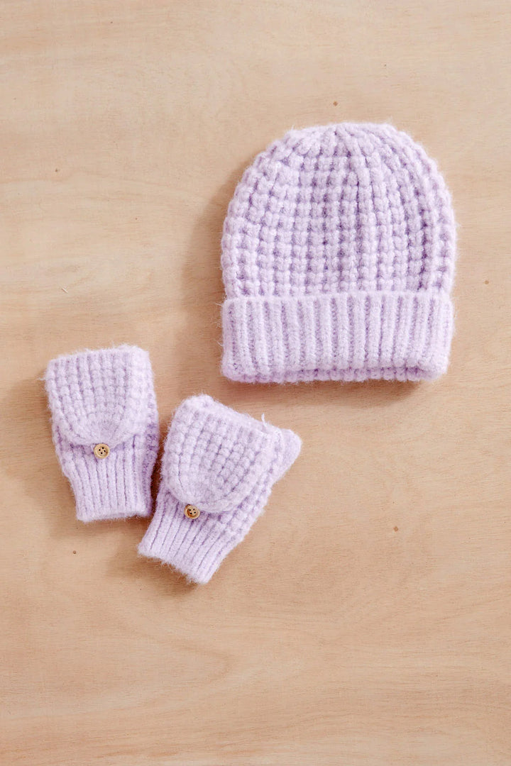 Dana Waffle Beanie in Lavender - Madison's Niche 