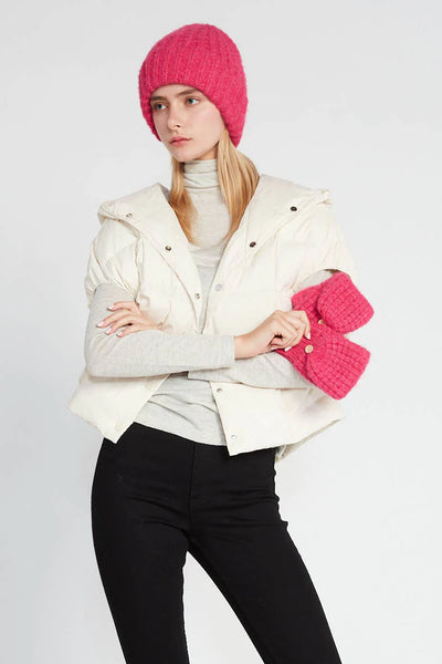 Nina Waffle Flip Mittens in Magenta - Madison's Niche 
